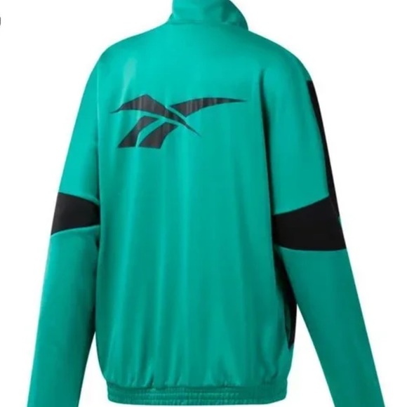 NWT!! Reebok Classic Vintage Tracktop Zip Up Jacket in Emerald Green - Picture 4 of 13